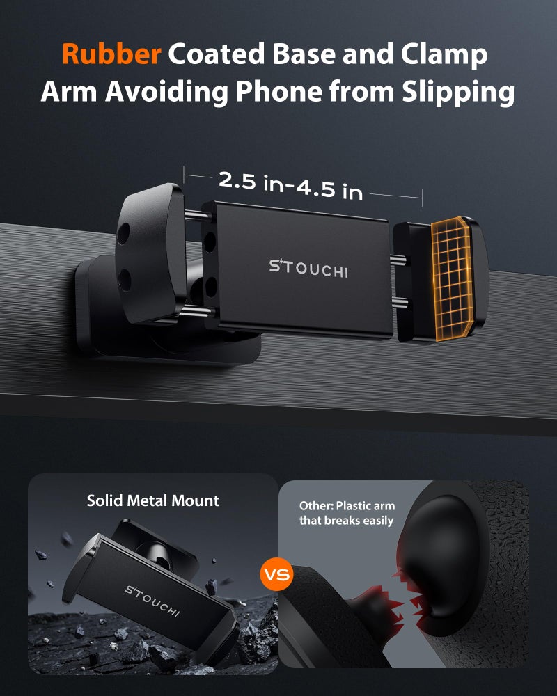 Stouchi Gym Magnetic Phone Holder, 360° Adjustable [N55 Dual Magnet] Phone Mount Gym Accessories for Women/Men, All Metal Portable Workout Essentials Compatible with 4.7-6.5" Smartphones, Black - Image 5