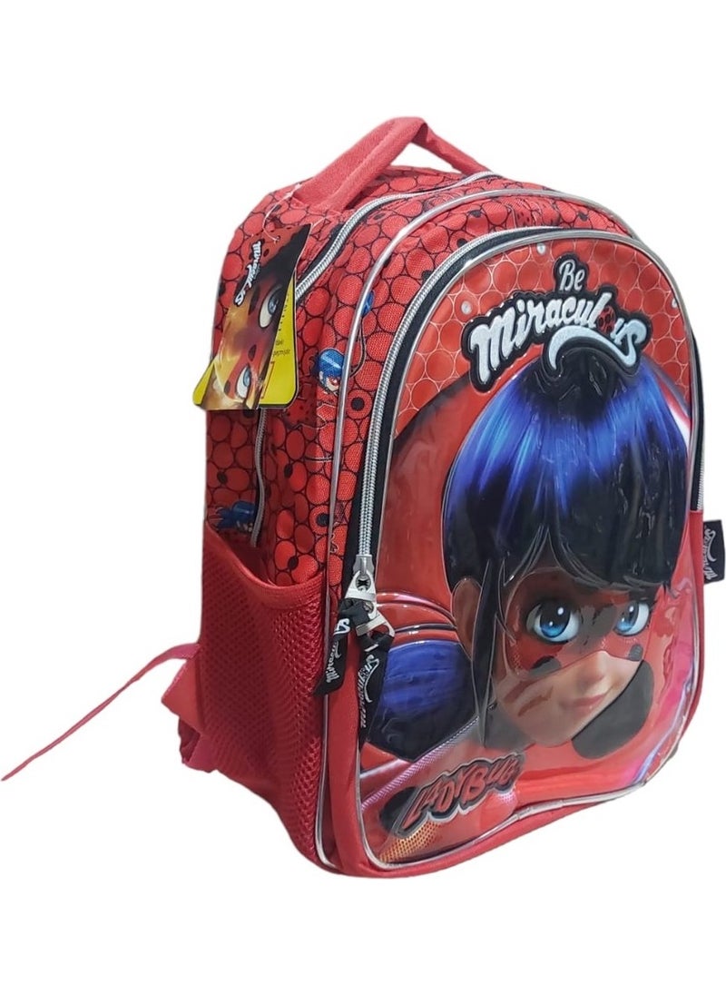 Miraculous Ladybug Embossed and Glittered Primary School Bag Lunch Box with Gift  - Image 3