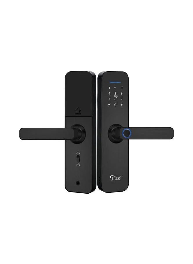 Lozan LOZAN Smart Indoor Door Lock (45×85 mm) | Unlock via Fingerprint, PIN, Card, App & Key | Elegant Design for Wooden & Metal Doors | Modern Multi-Access Smart Lock |  with 2-Year Platinum Warranty  - Image 1
