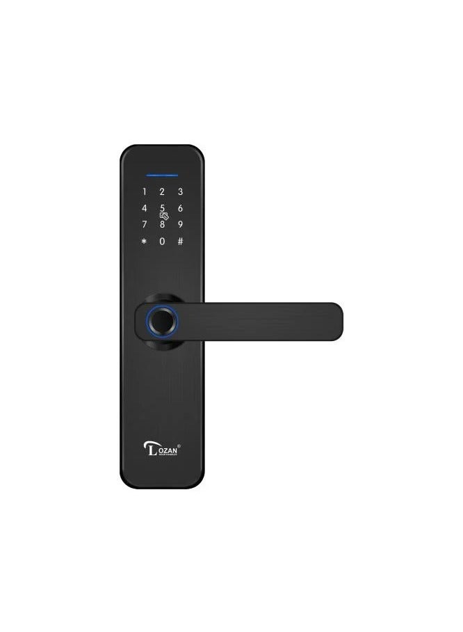 Lozan LOZAN Smart Indoor Door Lock (45×85 mm) | Unlock via Fingerprint, PIN, Card, App & Key | Elegant Design for Wooden & Metal Doors | Modern Multi-Access Smart Lock |  with 2-Year Platinum Warranty  - Image 2