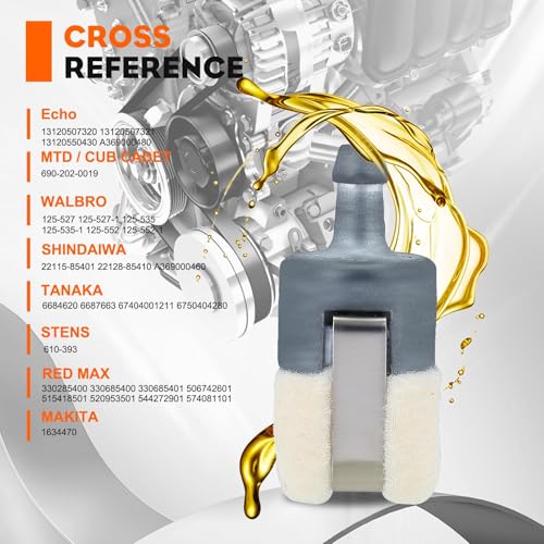 Hipa 125-527 Fuel Filter 13120507320 for ECHO String Trimmer SRM210 GT200 SRM225 SRM210 SRM2100 GT225 PAS225 PB200 PB250 PB250LN PE200 PE2100 PE211 ES210 ES250 HC150 HC151 Mantis Tiller - Image 2