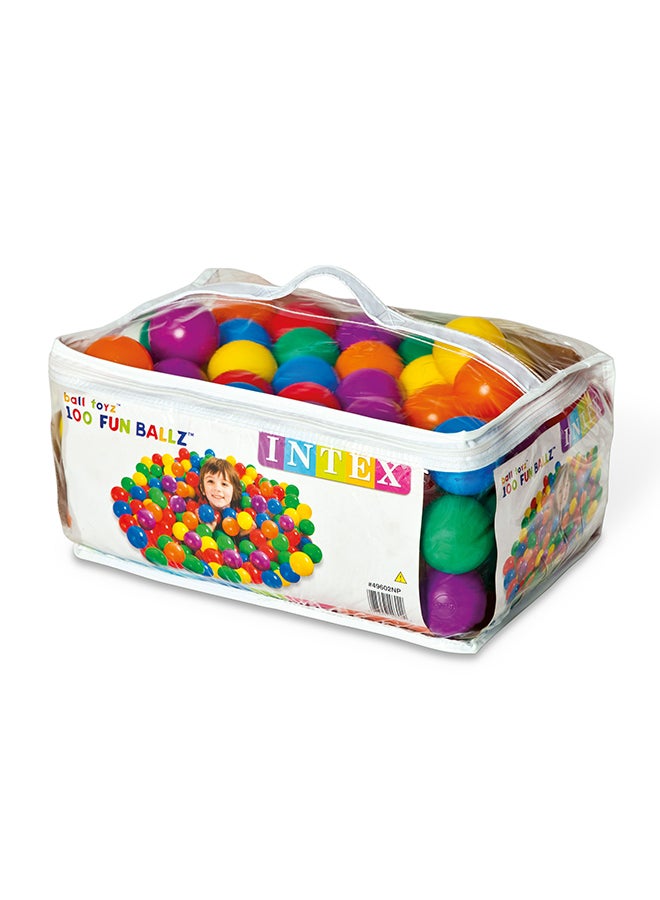 Intex Fun Ballz 100-Piece Set with Carry Bag – 6.5 cm Colorful Balls for Kids For Pools & Play Areas - Image 2