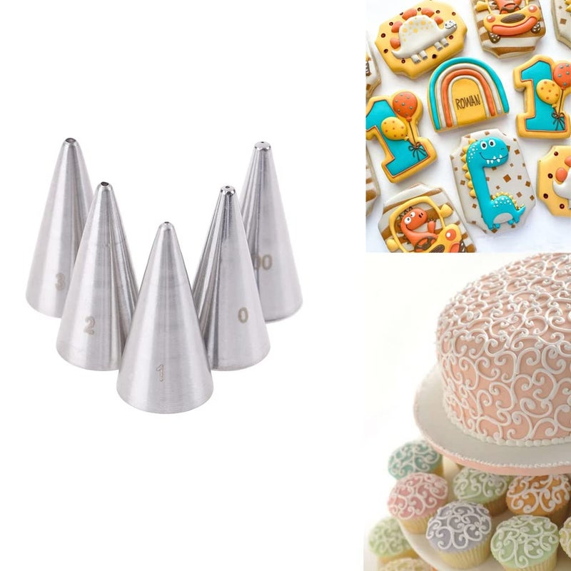 Lbaixjj Small Writing Piping Tip Round Icing Tips,Cookie Decorating Tips Detail Tip for Royal Icing - Image 1