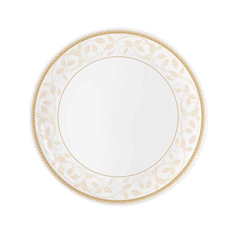 LVOOK Gold Design Oplaware Table Ware Dinning and Dinner Set Series with Plate Bowl Soup Spoons Set Pack of 33 White - Image 3