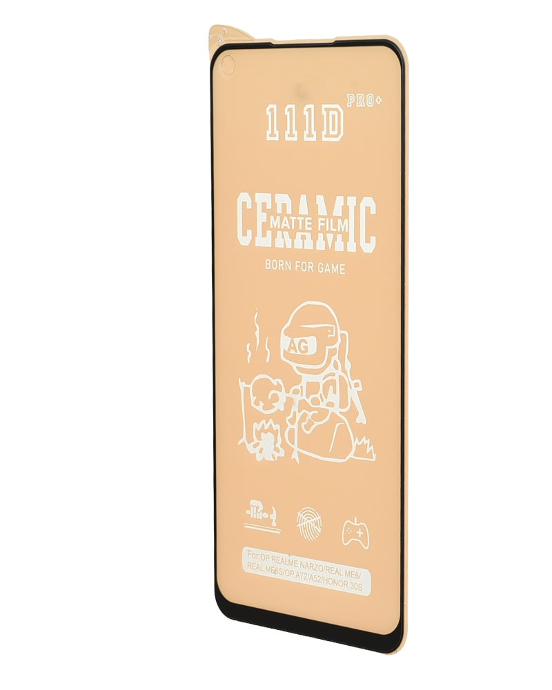 واقي شاشة سيراميك غير لامع 111D لهواتف ريلمي 6 و ريلمي 6S و Samsung Galaxy A72 - شفاف - Image 3
