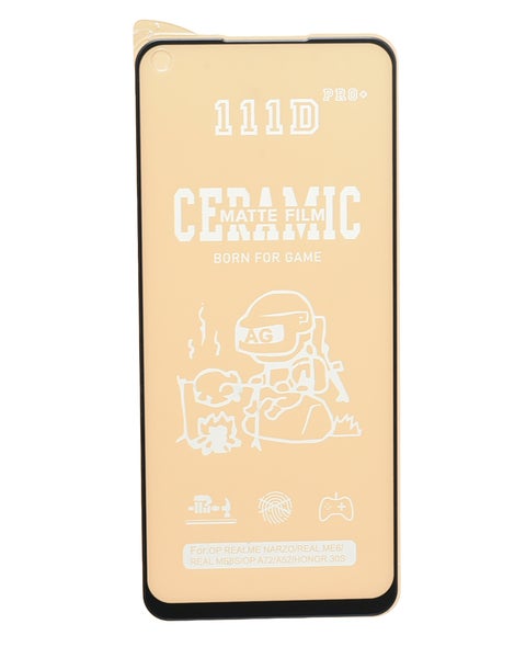 واقي شاشة سيراميك غير لامع 111D لهواتف ريلمي 6 و ريلمي 6S و Samsung Galaxy A72 - شفاف