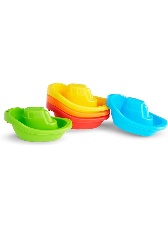 Munchkin 5 Pack Fleet Of Colorful Bath Boats Fun & Educational Bath Toy Set - Image 5