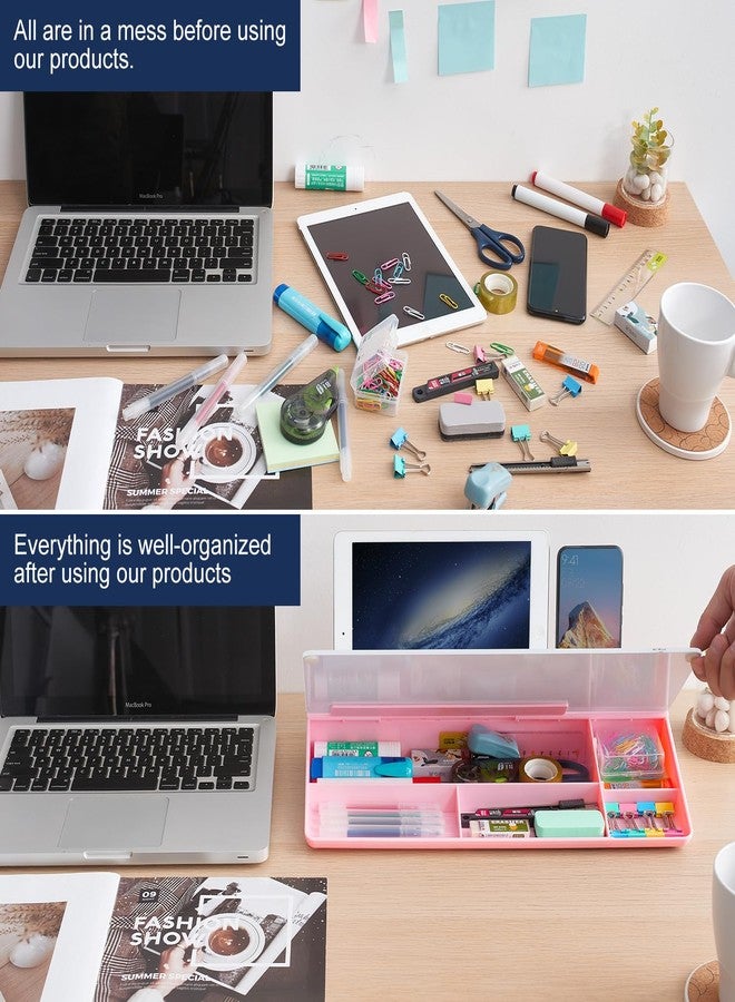 TSJ OFFICE Small Glass Desktop Whiteboard Dry-Erase-Board - Computer Keyboard Stand White Board Surface Pad with Drawer, Desk Organizers with Accessories for Home, School Supplies - Image 3