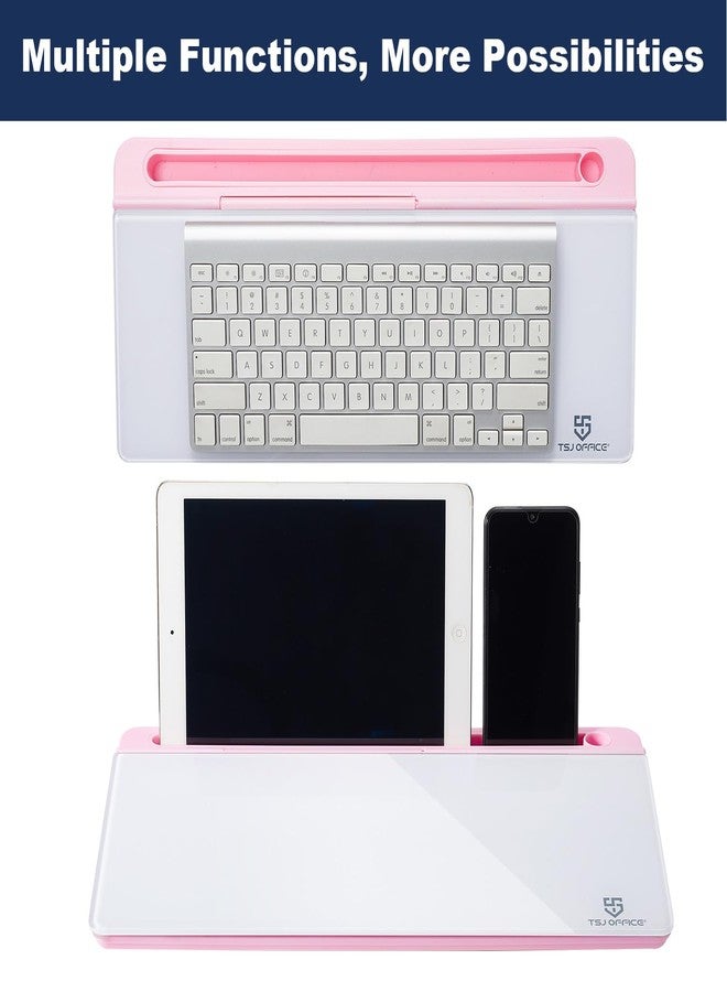 TSJ OFFICE Small Glass Desktop Whiteboard Dry-Erase-Board - Computer Keyboard Stand White Board Surface Pad with Drawer, Desk Organizers with Accessories for Home, School Supplies - Image 5