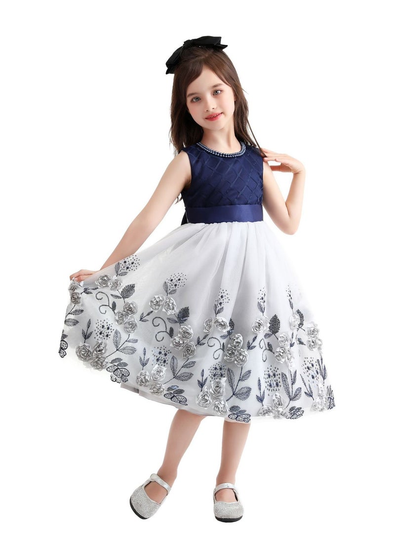 Girls Fashionable Princess Dresses Grey - Image 1