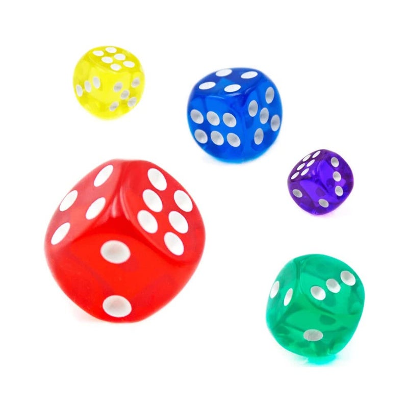 MSTY ISHARAA 5PC Acrylic 6-Sided Dice Chess Props Toy 16mm Colorful Round Corner Dice Party Entertainment Game Kids Toys Table Games - Image 1