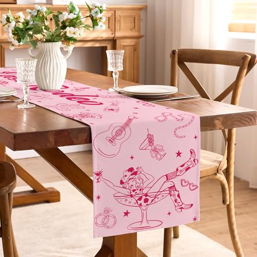 Buxiuer Last Rodeo Bachelorette Party Decorations Western Cowgirl Table Runner Disco Western Lets Go Girls Bach Bridal Shower Home Kitchen Island Decor (13" x 72") - Image 2