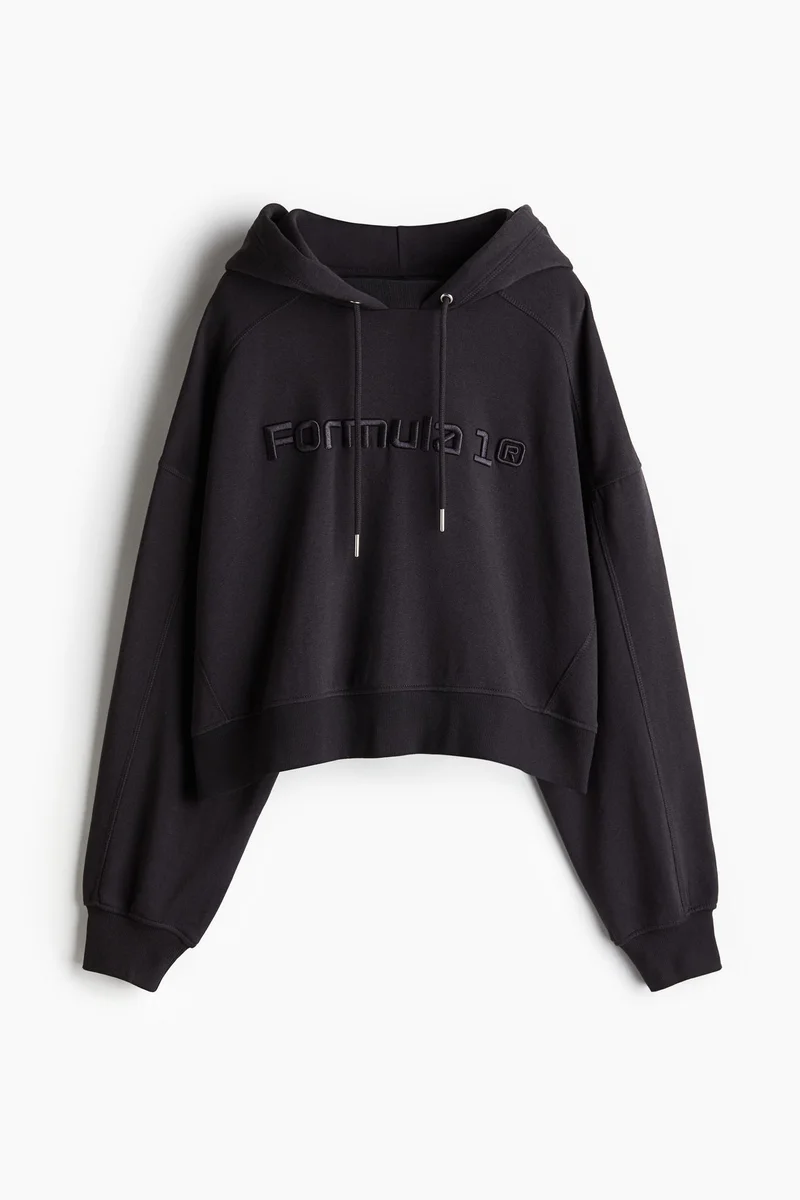 اتش اند ام هودي فضفاض مزين بتطريز