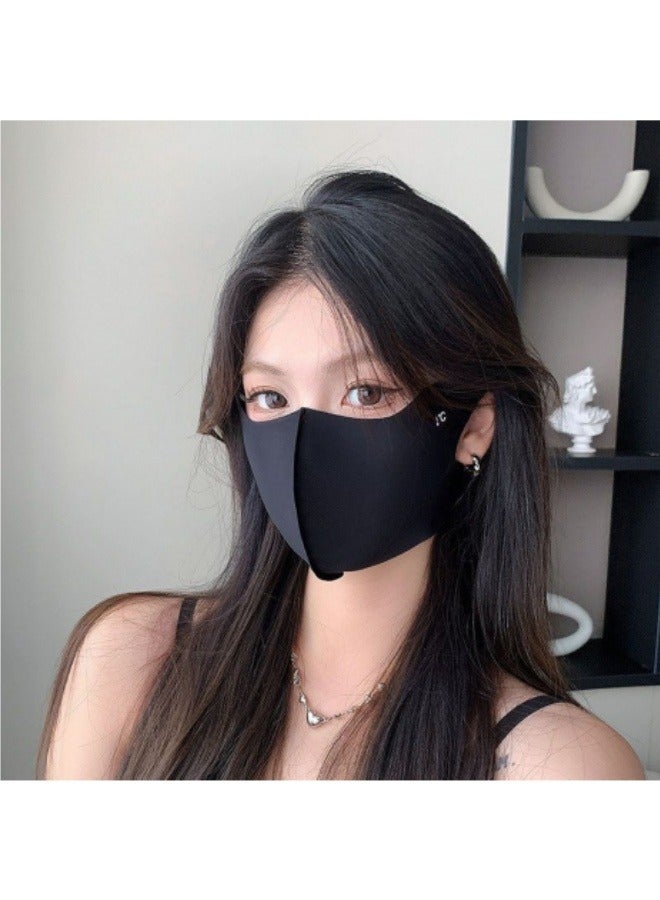 Sunscreen Mask Ice Silk Mask Cycling Mask Sunscreen Breathable Mask Black  - Image 2