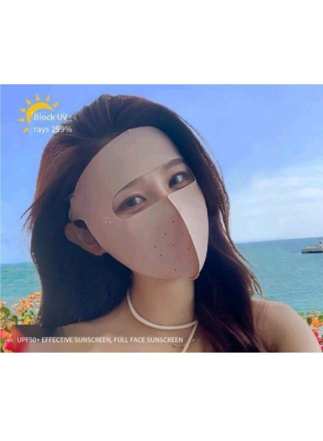 Sunscreen Mask Ice Silk Mask Cycling Mask Sunscreen Breathable Mask Black  - Image 3