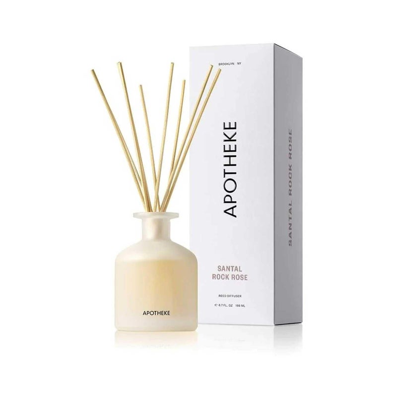 Apotheke Luxury Scented Oil Reed Diffuser for Home (Santal Rock Rose) - Home Fragrance Diffuser Set with Sticks - Image 1