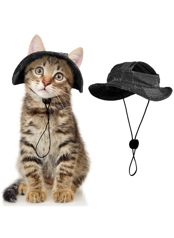 دينتران قبعات القطط للقطط فقط، قبعات رعاة البقر للقطط مع فتحات للأذن، زي حفلات عيد ميلاد الحيوانات الأليفة الصغيرة، غطاء رأس للقطط، قبعة رعاة البقر الصغيرة، قبعة سومبريرو مضحكة للقطط الصغيرة، قبعة بيني شيواوا، ديكورات الحفلات - Image 1
