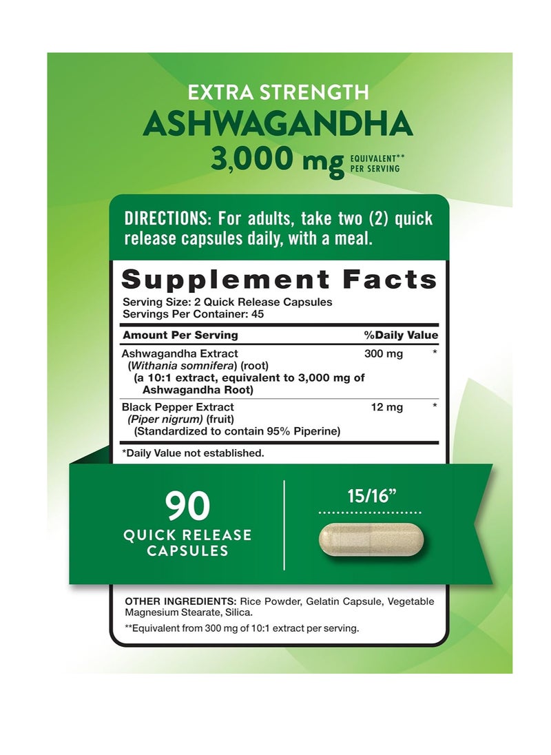 Nature's Truth Ashwagandha Capsules | 3000mg | 90 Count | Extra Strength | with Black Pepper | Non-GMO & Gluten Free Supplement  - Image 2