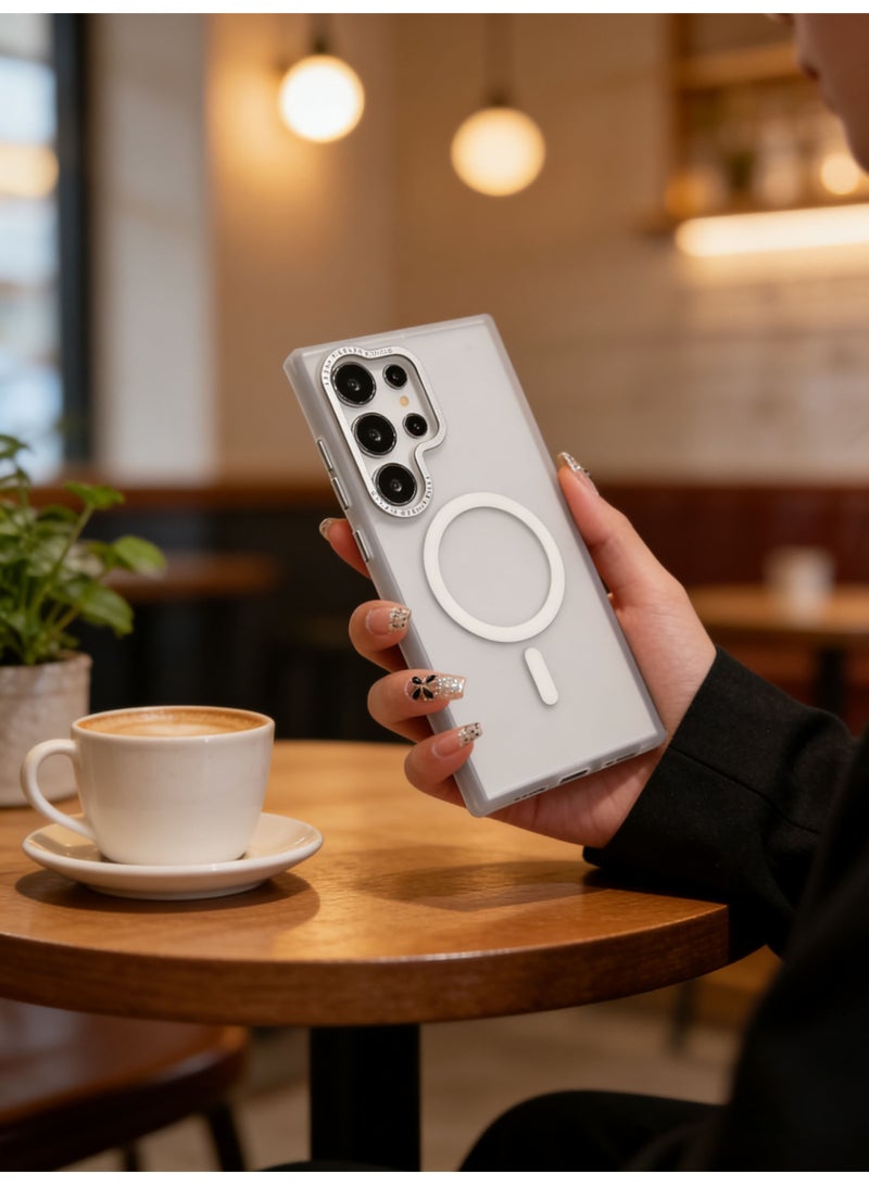 Nova future for Samsung S25 Ultra Case, Compatible with MagSafe, Magnetic Translucent Matte Back Shockproof Cover with Strong Magnet, Slim Thin Full Protection Phone Case for Galaxy S25 Ultra 5G (white) - Image 2