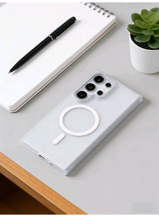 for Samsung S25 Ultra Case, Compatible with MagSafe, Magnetic Translucent Matte Back Shockproof Cover with Strong Magnet, Slim Thin Full Protection Phone Case for Galaxy S25 Ultra 5G (white) - view 5