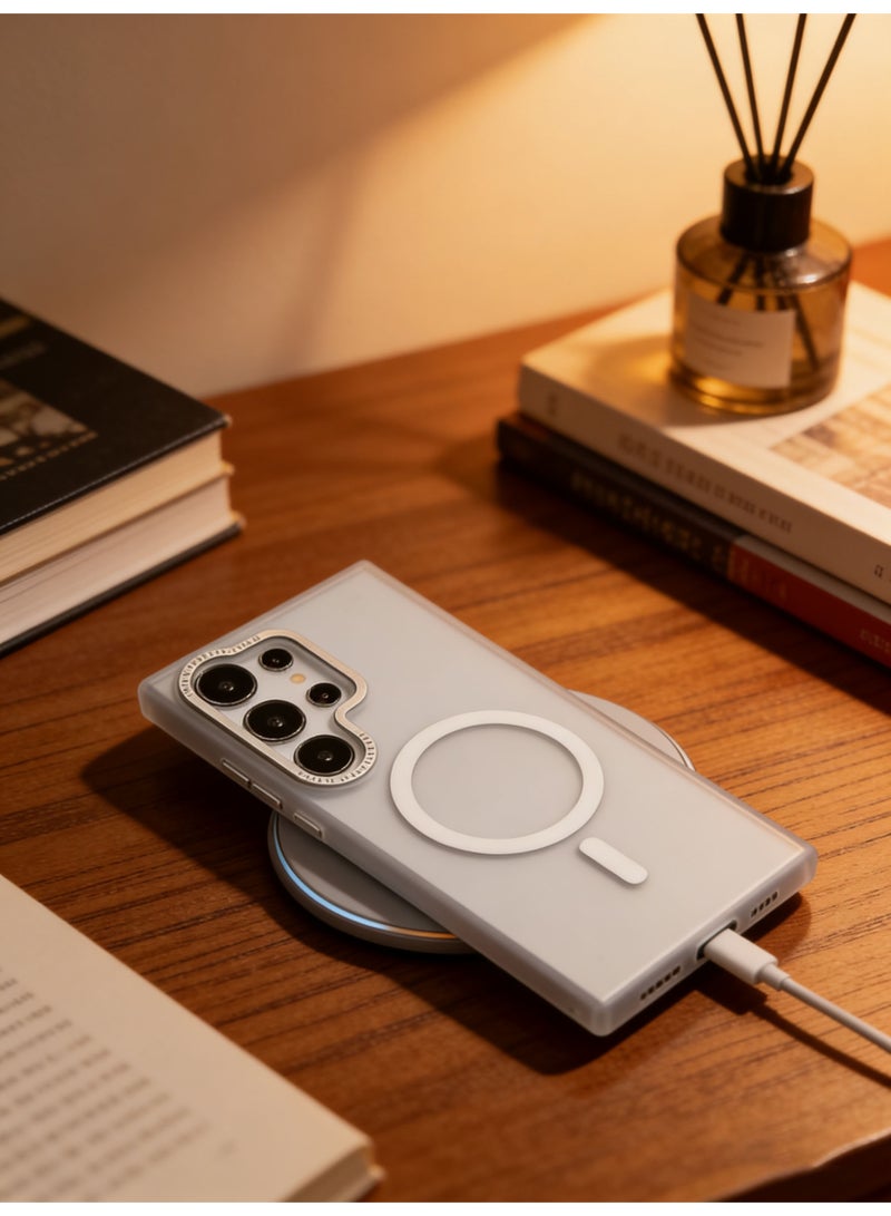 Nova future for Samsung S25 Ultra Case, Compatible with MagSafe, Magnetic Translucent Matte Back Shockproof Cover with Strong Magnet, Slim Thin Full Protection Phone Case for Galaxy S25 Ultra 5G (white) - Image 3