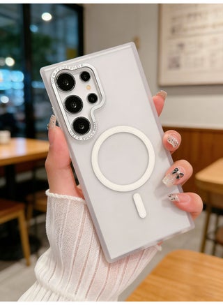 for Samsung S25 Ultra Case, Compatible with MagSafe, Magnetic Translucent Matte Back Shockproof Cover with Strong Magnet, Slim Thin Full Protection Phone Case for Galaxy S25 Ultra 5G (white) - view 4