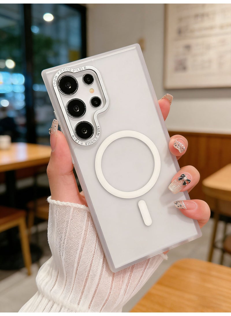 Nova future for Samsung S25 Ultra Case, Compatible with MagSafe, Magnetic Translucent Matte Back Shockproof Cover with Strong Magnet, Slim Thin Full Protection Phone Case for Galaxy S25 Ultra 5G (white) - Image 4