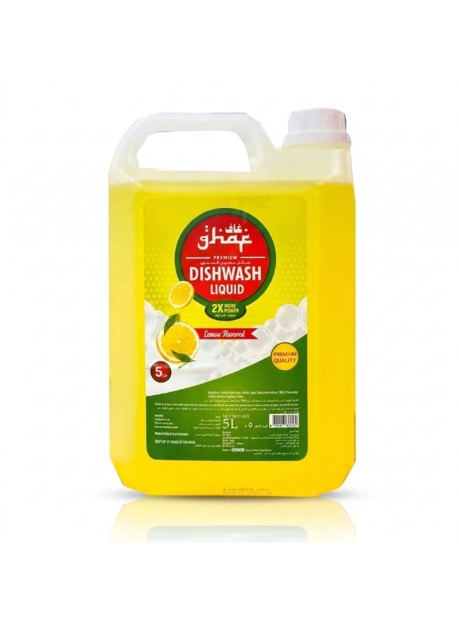 Premium Lemon Flavoured Dishwash Liquid- 5Ltr