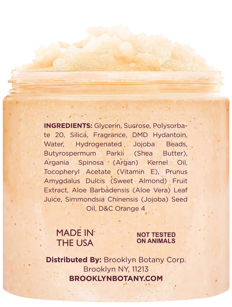 Brooklyn Botany Tropical Mango Shea Sugar Scrub for Body 10 oz – Deeply Hydrating and Gently Exfoliating Body Scrub for Women and Men - Made with Jojoba Beads - Image 2