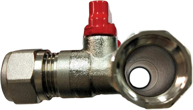 Fitting Stores 4 Loop Plumbing Manifold w/ 1" trunk & 1/2" pex ball valves, blue handle - Image 4