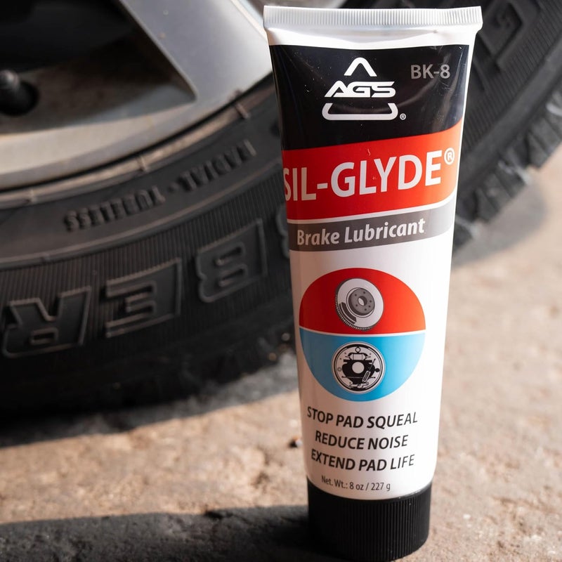 AGS Automotive Solutions SIL-Glyde مادة تشحيم الفرامل – أنبوب 8 أونصة، مقاوم للحرارة، حماية من الصدأ والتآكل، شحم فرامل مقاوم للرطوبة - Image 1