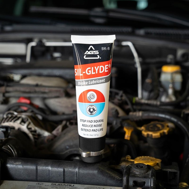 AGS Automotive Solutions SIL-Glyde مادة تشحيم الفرامل – أنبوب 8 أونصة، مقاوم للحرارة، حماية من الصدأ والتآكل، شحم فرامل مقاوم للرطوبة - Image 2