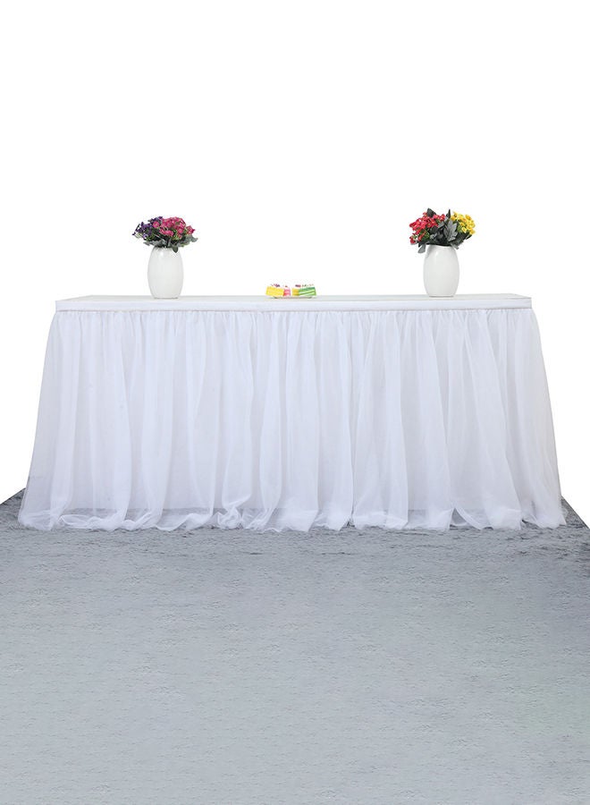 Loquat Tulle Table Skirt Cloth White 183x78x0.5centimeter - Image 1