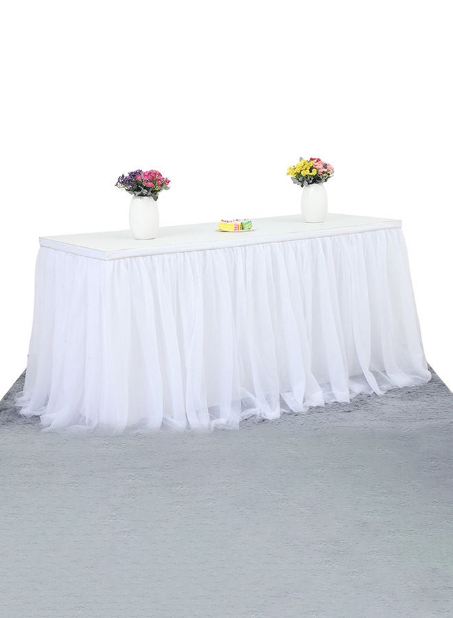 Loquat Tulle Table Skirt Cloth White 183x78x0.5centimeter - Image 3