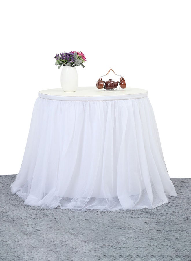 Loquat Tulle Table Skirt Cloth White 183x78x0.5centimeter - Image 2