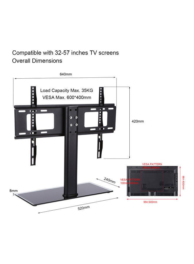 Universal TV Stand Table Bracket For 37-55 Inch Screen LCD LED Plasma TV Black - Image 5