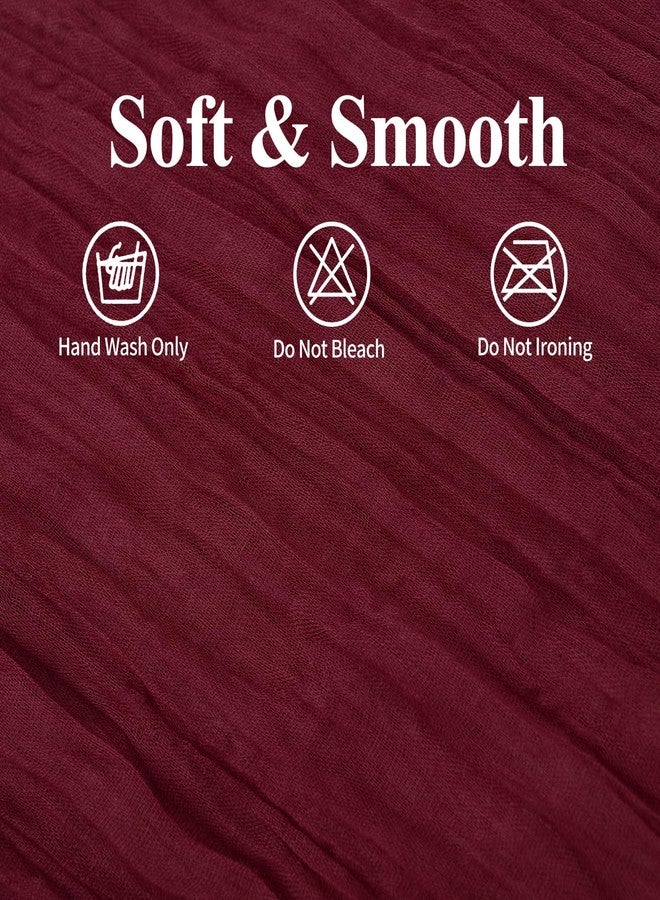Tomeurperf 10 Pack Burgundy Cheesecloth Table Runner 20 x 120 Inch Rustic Gauze Boho Cheese Cloth Table Runners 10Ft for Wedding Party Bridal Shower Decoration - Image 5