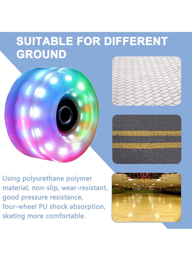 SYOSI Roller Skate Wheels with Luminous Quad[8 Pack], Light Up Speed Skates Wheels for Indoor or Outdoor Double Row Skating and Skateboard  - Image 4