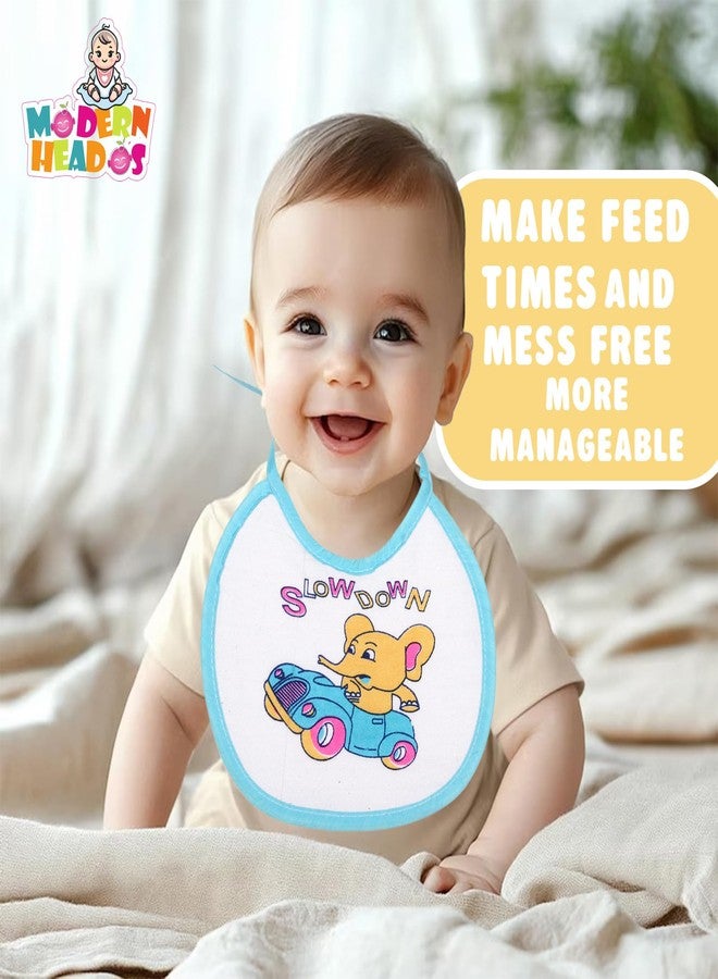 Modern Heados Baby Bibs Pack of 5| Bibs for new born baby Cotton Combo Bibs (Multicolor) (MDBB__08) - Image 5