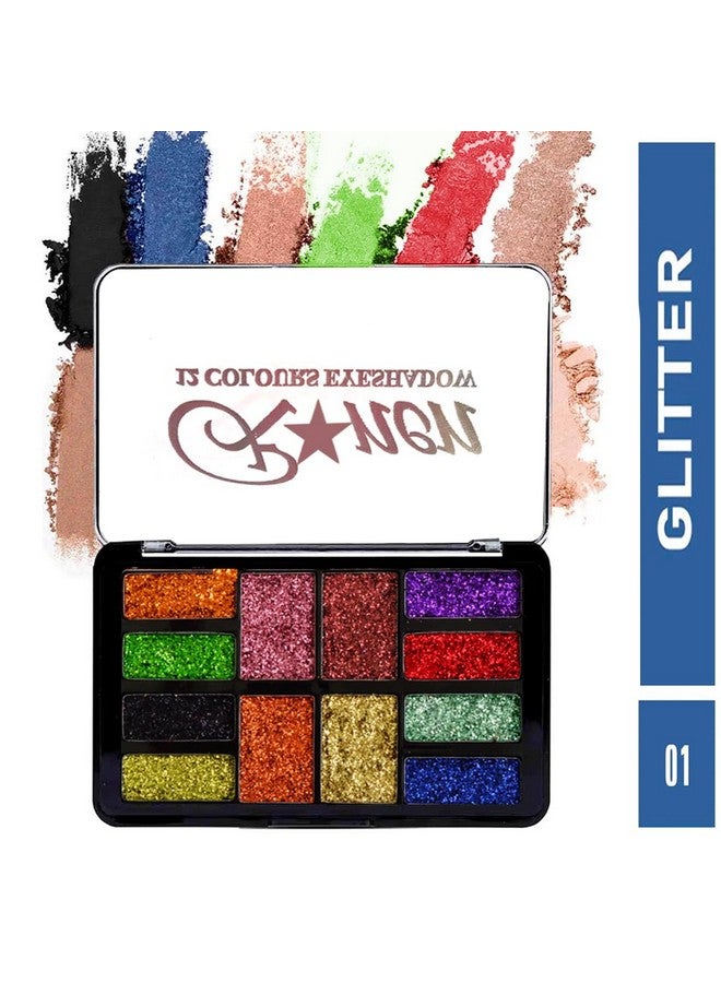 adbeni 12 Color Shimmery Eyeshadow Palette 18Gm | Vibrant Hues For Mesmerizing Eyes | Bold Look, Long-Lasting Pigments, Smooth Blending & Travel-Friendly Glamour (Shade-02) - Image 3