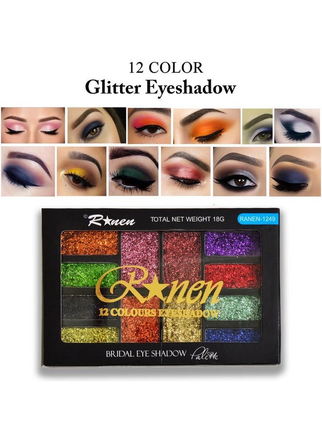 adbeni 12 Color Shimmery Eyeshadow Palette 18Gm | Vibrant Hues For Mesmerizing Eyes | Bold Look, Long-Lasting Pigments, Smooth Blending & Travel-Friendly Glamour (Shade-02) - Image 2