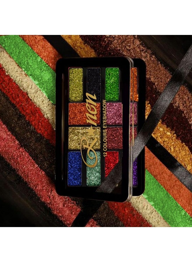 adbeni 12 Color Shimmery Eyeshadow Palette 18Gm | Vibrant Hues For Mesmerizing Eyes | Bold Look, Long-Lasting Pigments, Smooth Blending & Travel-Friendly Glamour (Shade-02) - Image 5