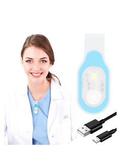 Nursing Night Light, Clip on Rechargeable NightShift Nursing Light, Hands Free LED Flashlights Running Lights, for Walking Running Pets Outdoor Emergency, Wear Resistant Silicone Coating (Blue)