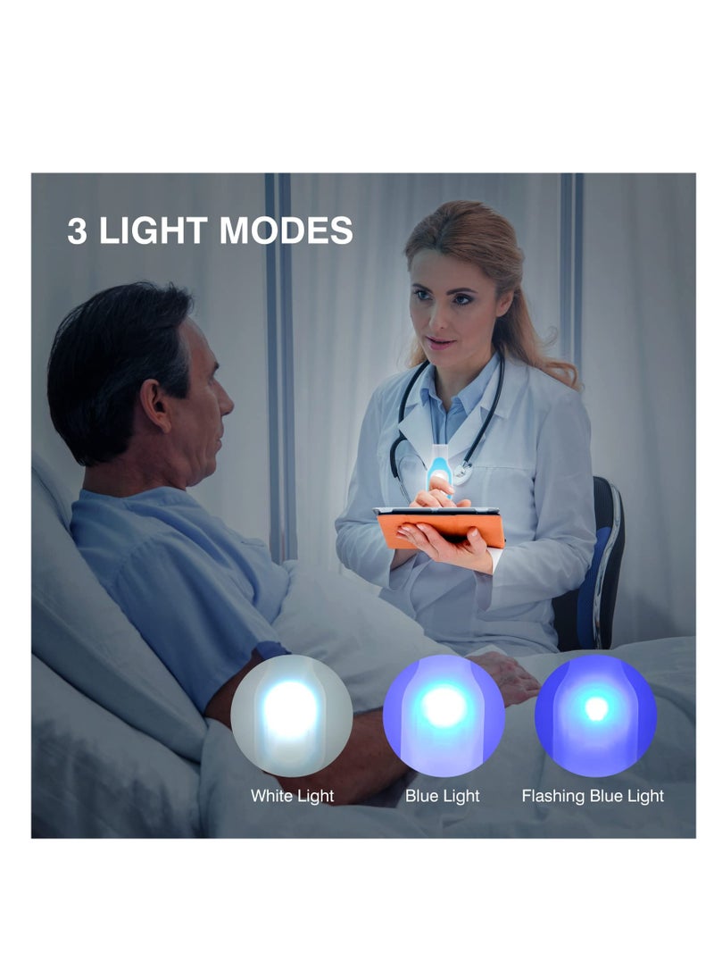 SYOSI - Nursing Night Light, Clip on Rechargeable NightShift Nursing Light, Hands Free LED Flashlights Running Lights, for Walking Running Pets Outdoor Emergency, Wear Resistant Silicone Coating (Blue) - Image 1