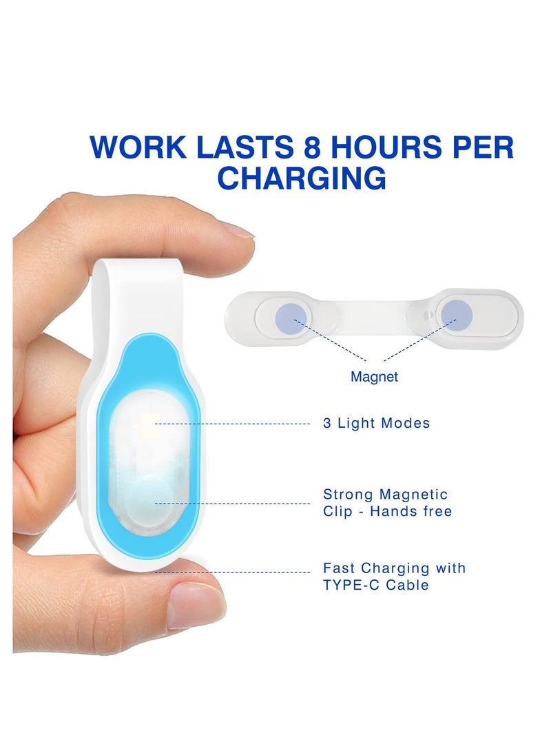SYOSI - Nursing Night Light, Clip on Rechargeable NightShift Nursing Light, Hands Free LED Flashlights Running Lights, for Walking Running Pets Outdoor Emergency, Wear Resistant Silicone Coating (Blue) - Image 1