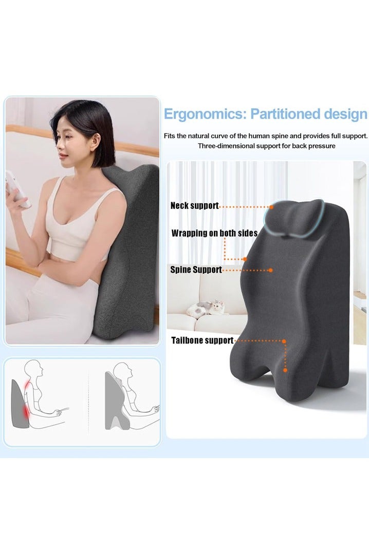 L&E Adult Ergonomic Memory Foam Bed Triangle Wedge Pillow Headboard for Sitting up Back Neck Pain Relief with Face Down Massage Prone Pillow Function for Reading, with Washable Cover - Image 3