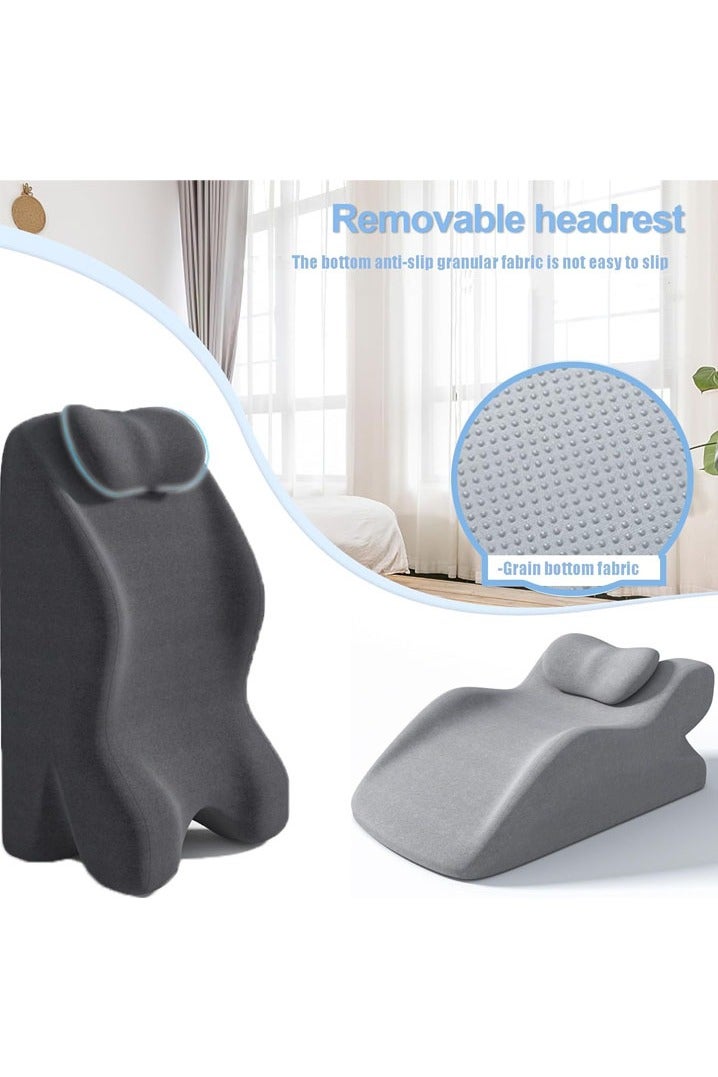 L&E Adult Ergonomic Memory Foam Bed Triangle Wedge Pillow Headboard for Sitting up Back Neck Pain Relief with Face Down Massage Prone Pillow Function for Reading, with Washable Cover - Image 5