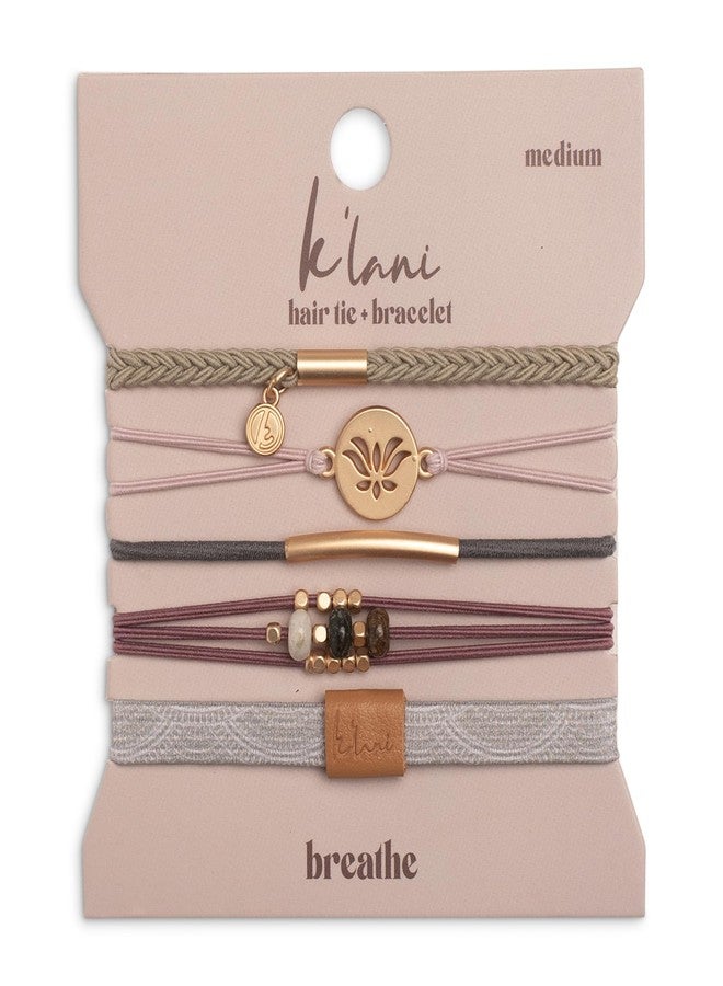K'lani - Hair Tie Bracelets for Women - Dual-Use Bracelet and Hair Tie - Stylish Ponytail Hair Accessories - (Breathe) Set of 5 - (S) - Image 1