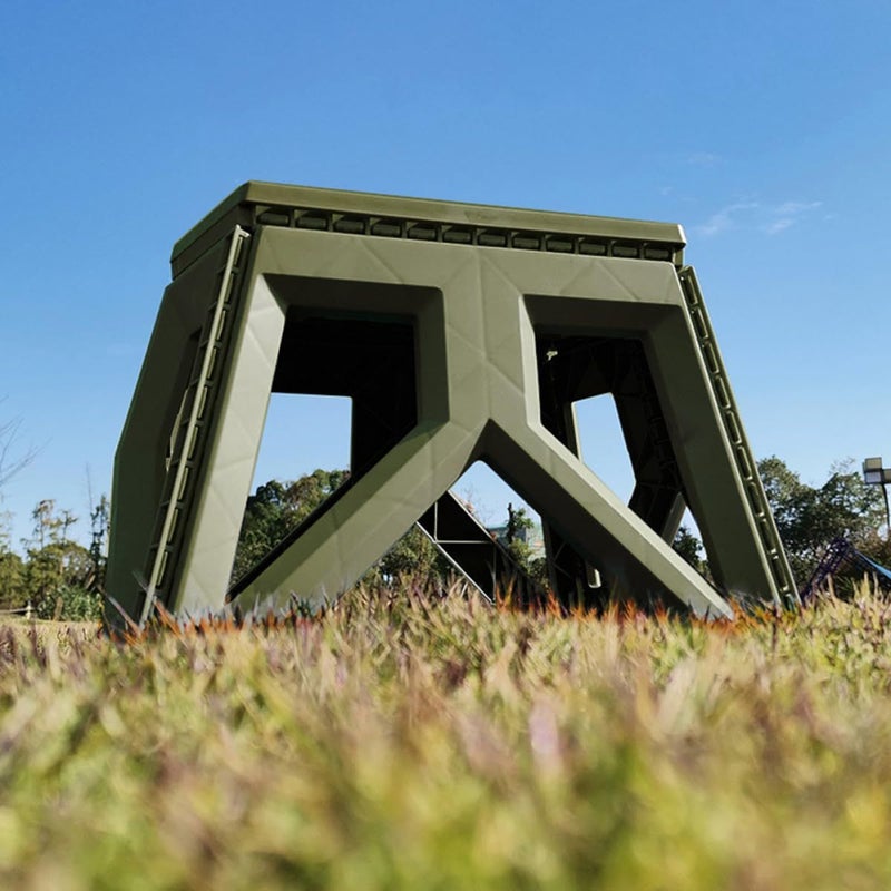 Military Green Plastic Folding Camping Stool Portable Outdoor Seat For Hiking Fishing Travel - Image 3