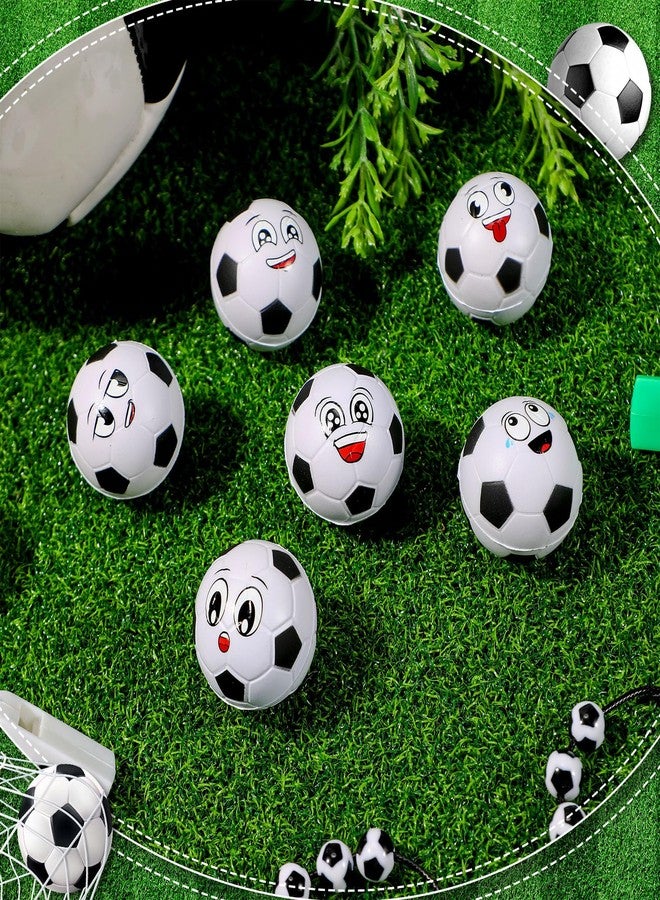 Maxdot 194 Pcs Soccer Party Favors 24 Set Soccer Goodie Foam Finger Mini Face StressBall Keychain Bracelet Wristband Whistle Sticker for Kids Birthday Party Supplies Gift - Image 5